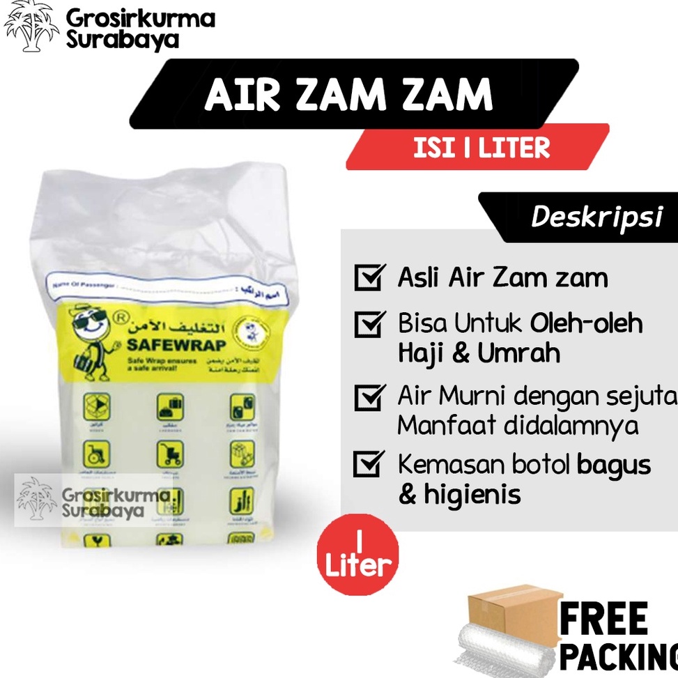 

Dijual Murah ASLI AIR ZAMZAM 1 LITER 100% Zam-zam Dari Arab Saudi Untuk Souvenir Oleh oleh Haji Umroh Solusi Sehat hjd7z