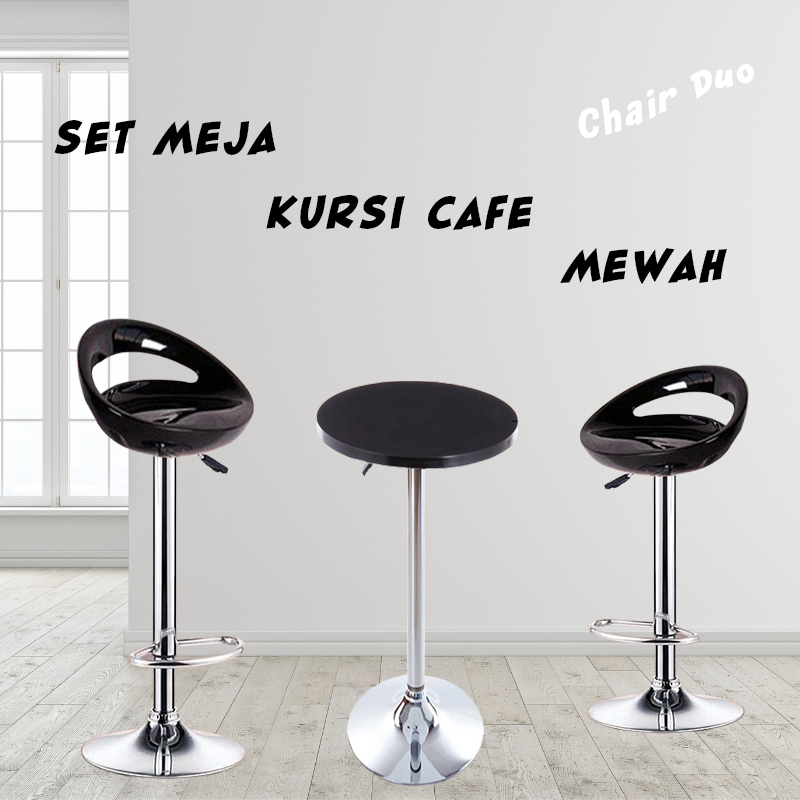 Set Meja Kursi Bar Hidrolik Kursi Cafe Minimalis 2 Kursi 1 Meja Bulat Meja Makan Premium