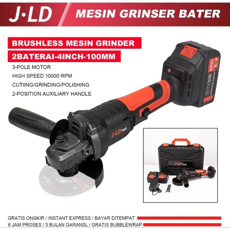 CANGGIH CORDLESS ANGLE GRINDER MESIN GERINDA BATERAI JLD 48V HUJIA 88V