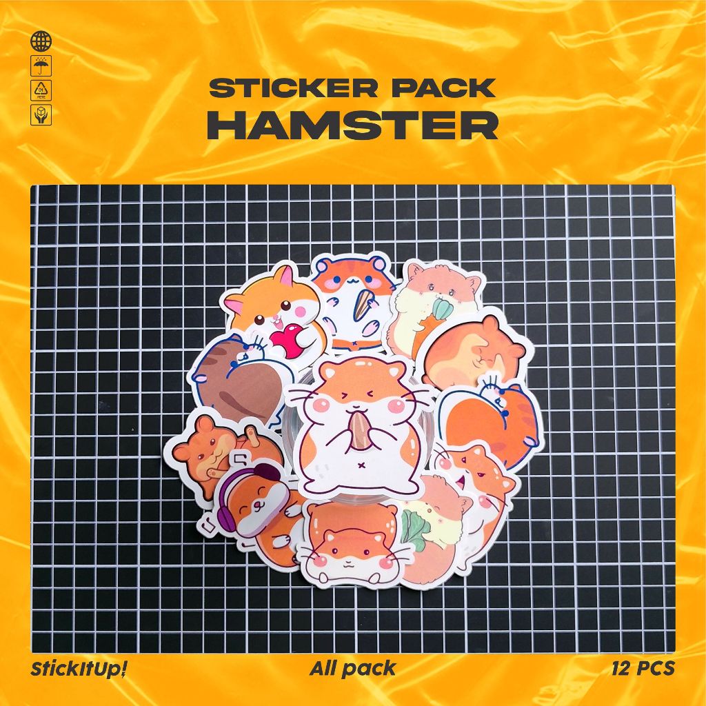 

COD✨ StickItUp Stiker Pack Kartun Hewan Hamster Lucu Keren Untuk Koper Laptop Skateboard