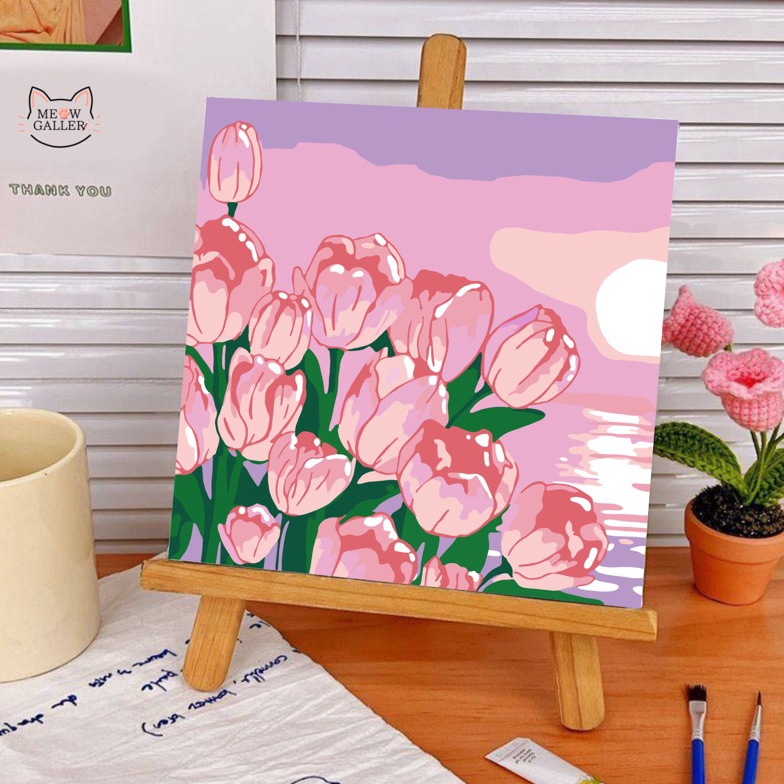 

Stock Banyak.. Paint by Number KIT - Flowers Series 20x20cm - Painting KIT DIY THJ