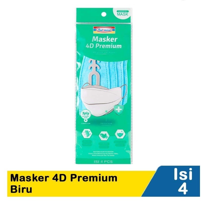Indomaret Masker 4D Premium 4'S Biru