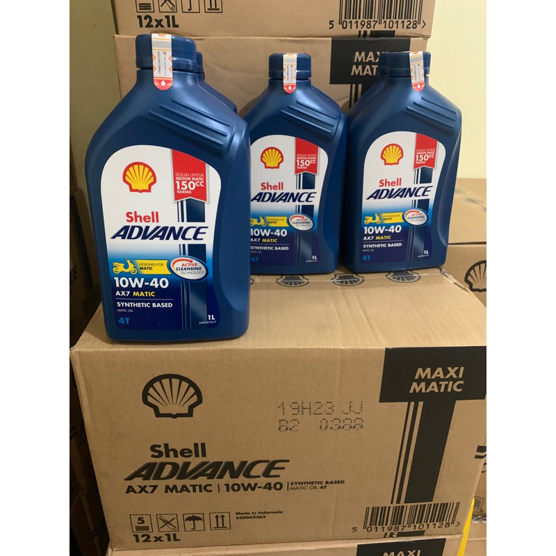 OLI SHELL AX7 MATIC SAE 10-40 1 LITER ( 1 DUS / 12 BOTOL ) ORIGINAL OLI SHELL AX7 MATIC 10W-40 1 LT 