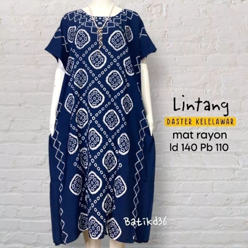 Star Daster ct rayon tebal motif klasik biru navy putih murah etnik tradisional kekinian adem keleng