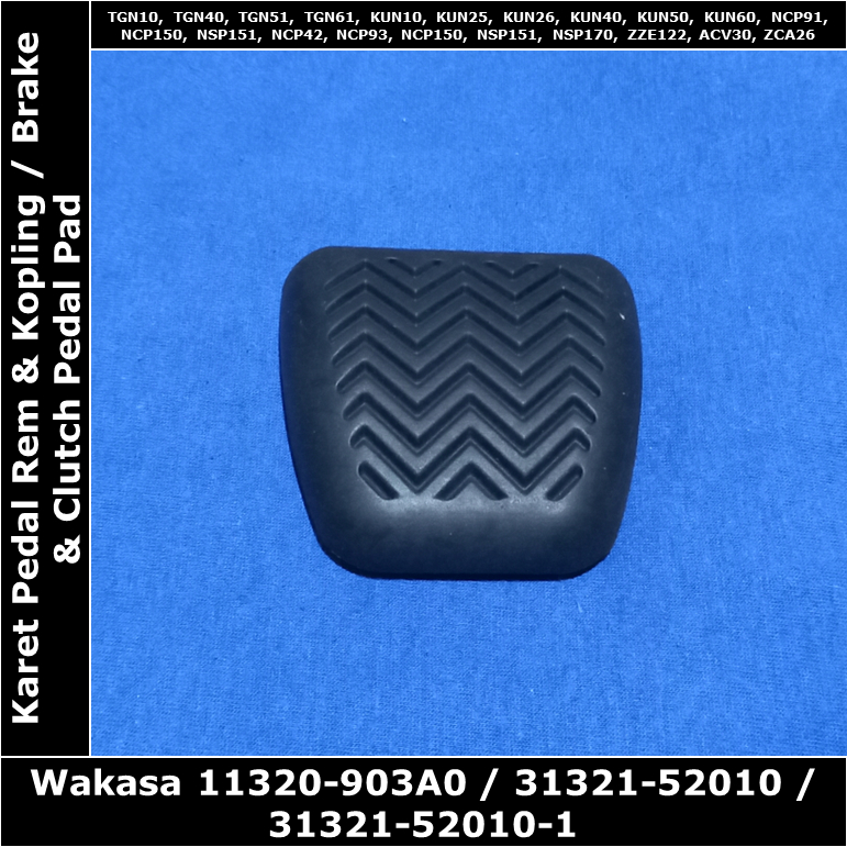 Karet Pedal Rem / Kopling Toyota RAV4 Manual 1800 cc 1ZZ 2000 - 2005 ZCA26 Wakasa 11320-903A0 31321-