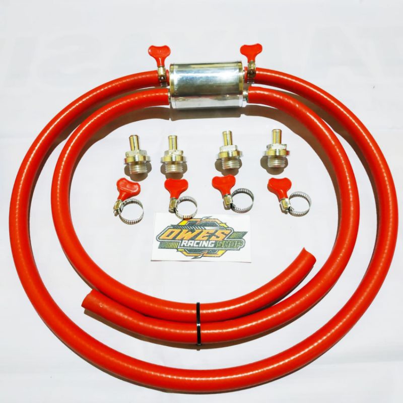 PAKET TABUNG HAWA UNTUK SEMUA MOTOR YAMAHA HONDA SUZUKI KAWASAKI KLX TUTUP OLI KUNINGAN SELANG HAWA 