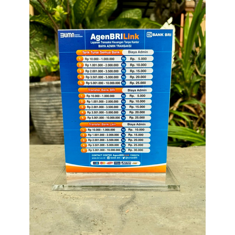 

AKRILIK UKURAN 15x20 TEBAL BIAYA ADMIN AGEN BRILINK BISA REQUEST BIAYA