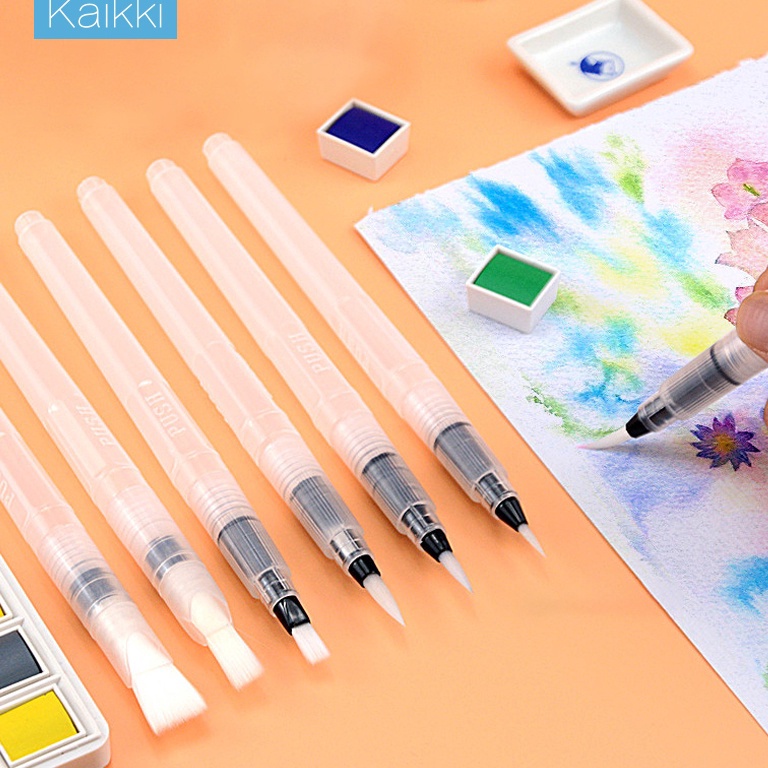 

[FYR71] Kaikki Water Pen Set - Kuas Pena untuk Cat Air (Isi 6) Model #Terbaru ▽