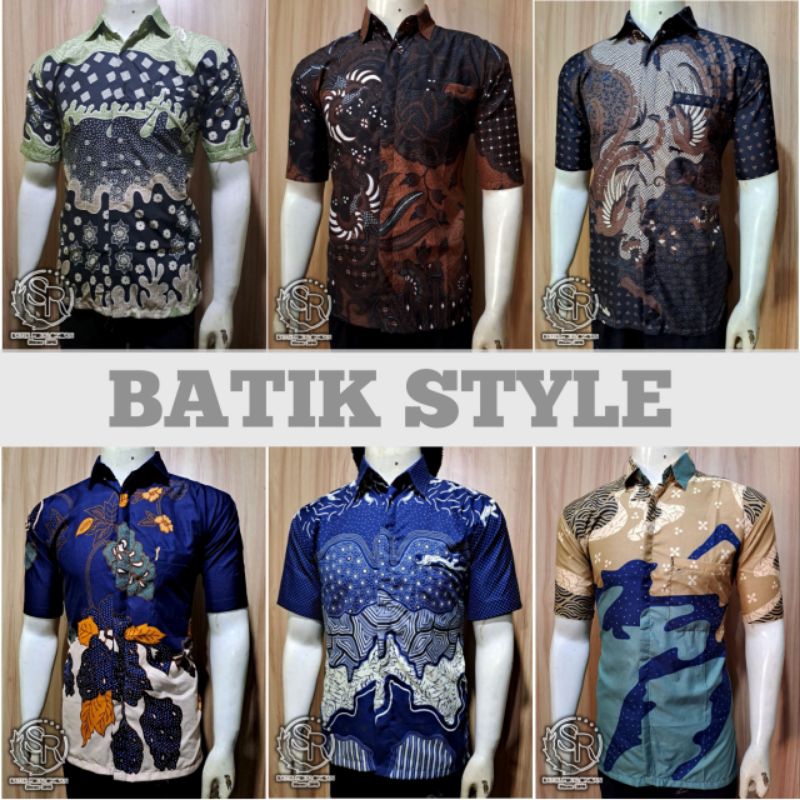 Kemeja Batik Pria Lengan Pendek Modern BATIK STYLE Kode 002 Risna Batik
