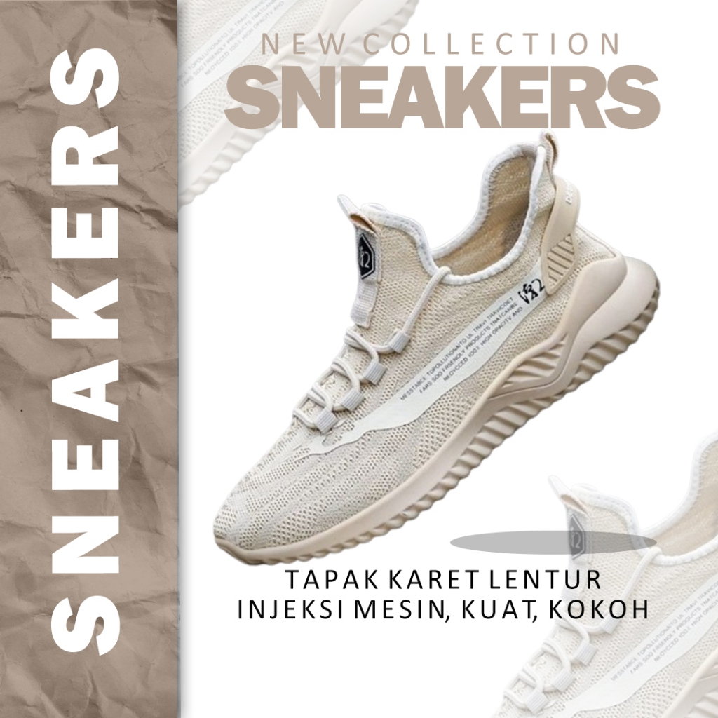 SEPATU SNEAKERS PRIA MODEL KASUAL SPORTY KOREA