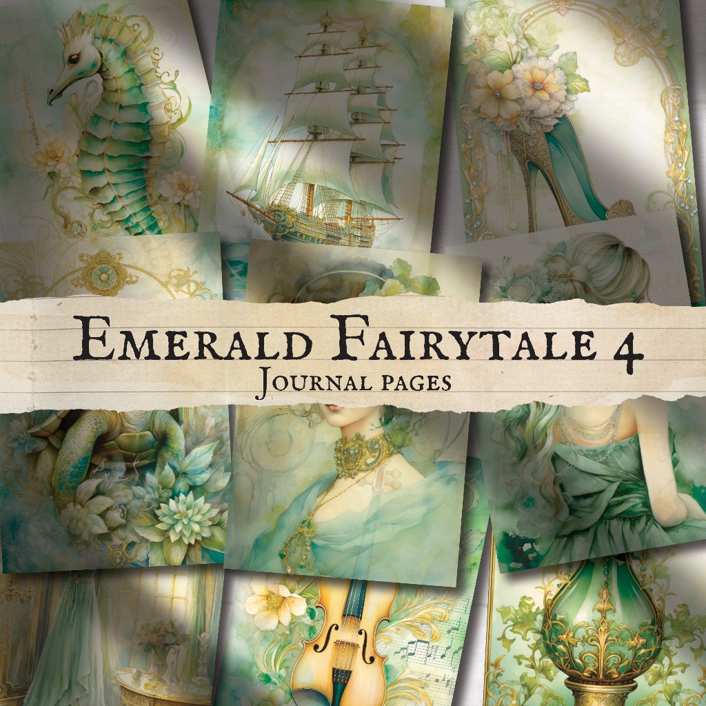 

EMERALD FAIRYTALE 4 - JOURNAL PAPER - WALL DECOR - DECOR PAPER VINTAGE