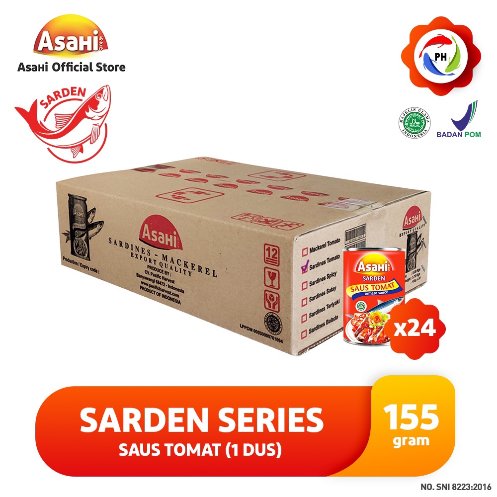 

12.12 FLASH SALE AsaHi Sarden Saus Tomat 155 gr - 1 Dus buruan
