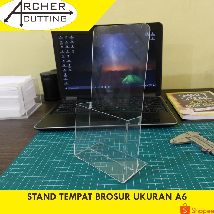 Terkini.. Tempat stand brosur organizer meja A6 1/3 f4 single akrilik 95