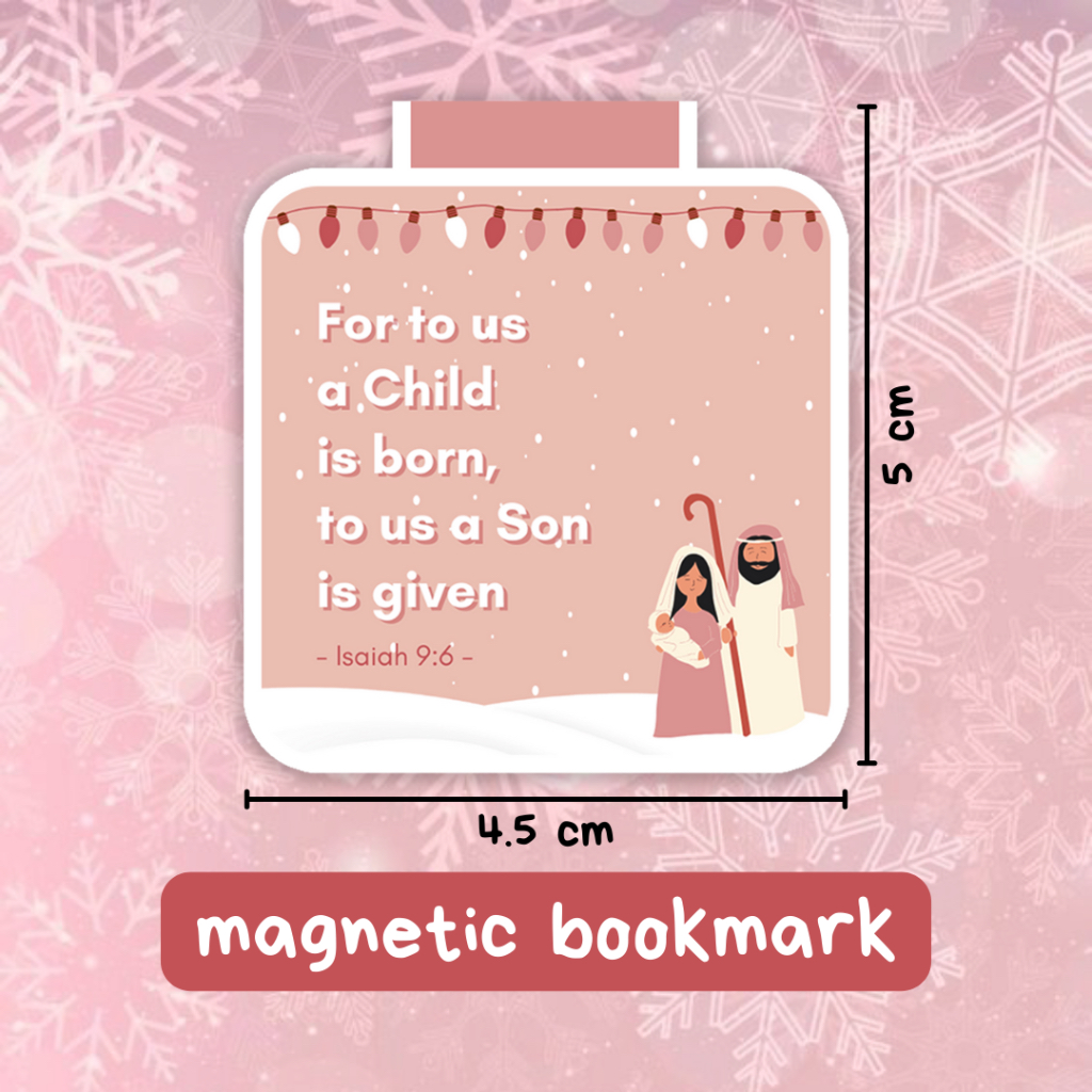 

Pembatas Buku Magnet - Pink Christmas - Natal ♡ | Magnetic Bookmark Alkitab Buku Rohani