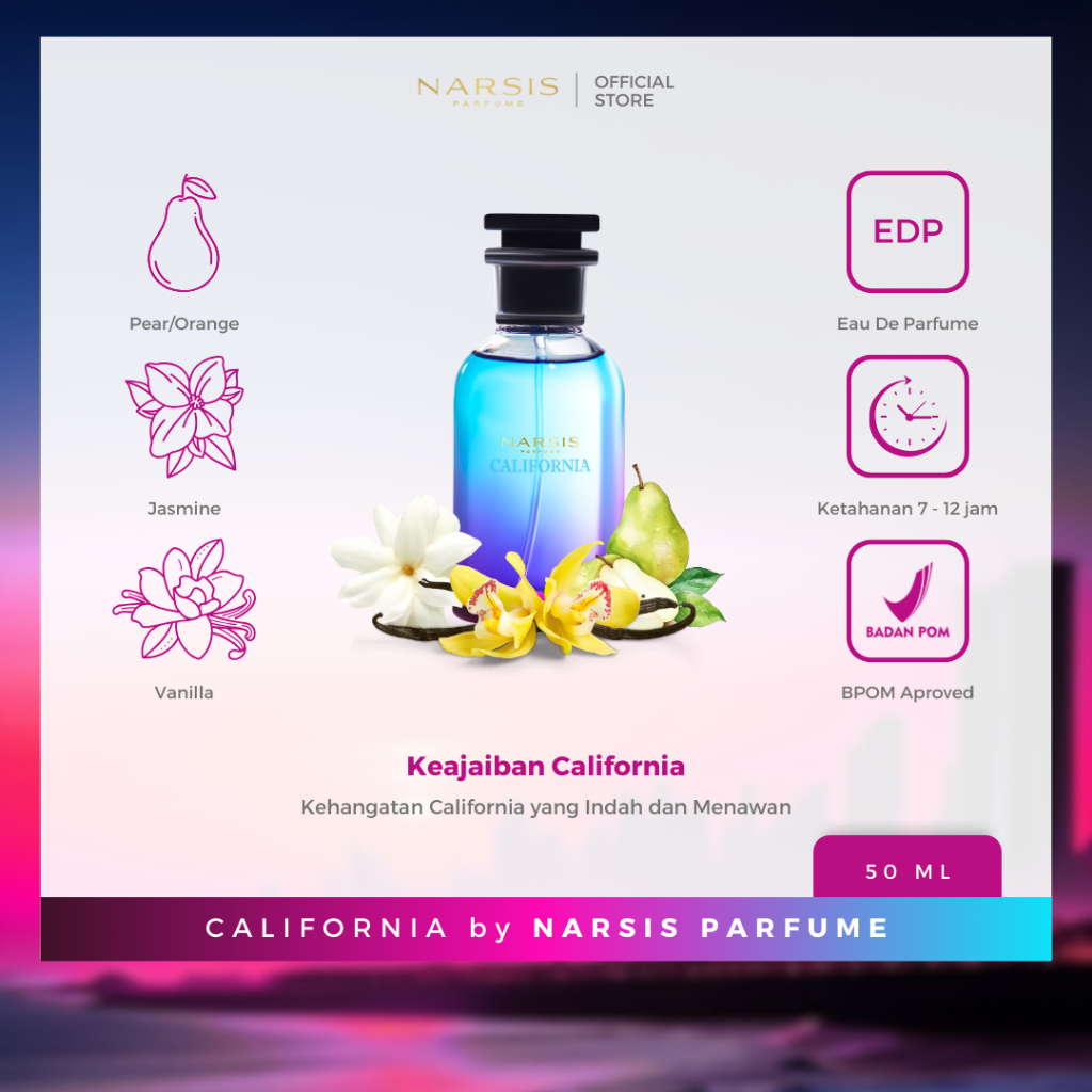 NARSIS PARFUME CALIFORNIA Parfum Viral Pemikat Pasangan Original Parfum Wanita Mewah Best Seller