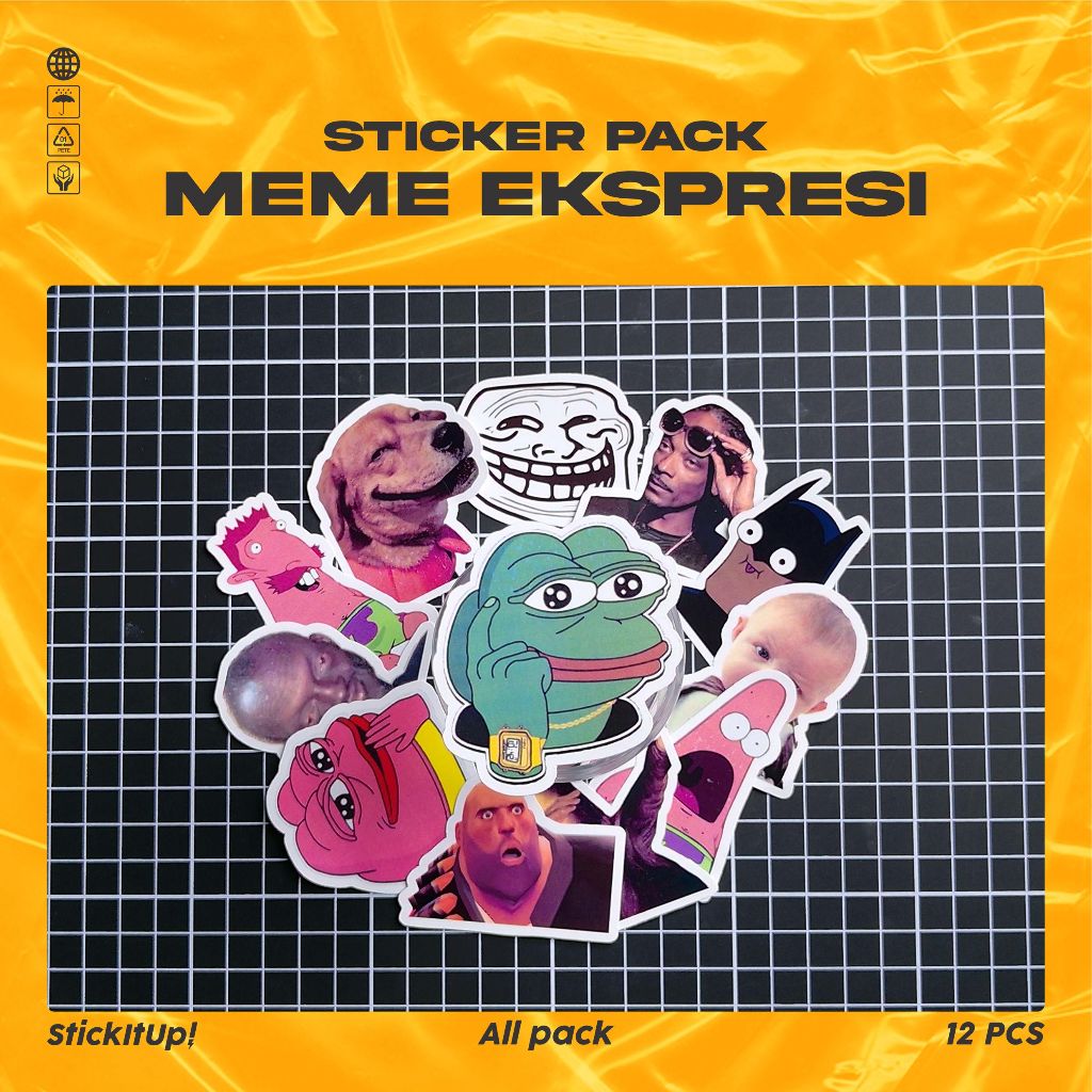 

COD✨ StickItUp Stiker Pack KartunEkspresi Lucu Keren Untuk Koper Laptop Skateboard