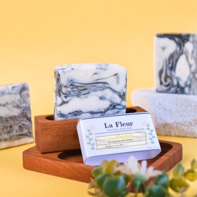 La Fleur Natural Soap Bar marbel white and black