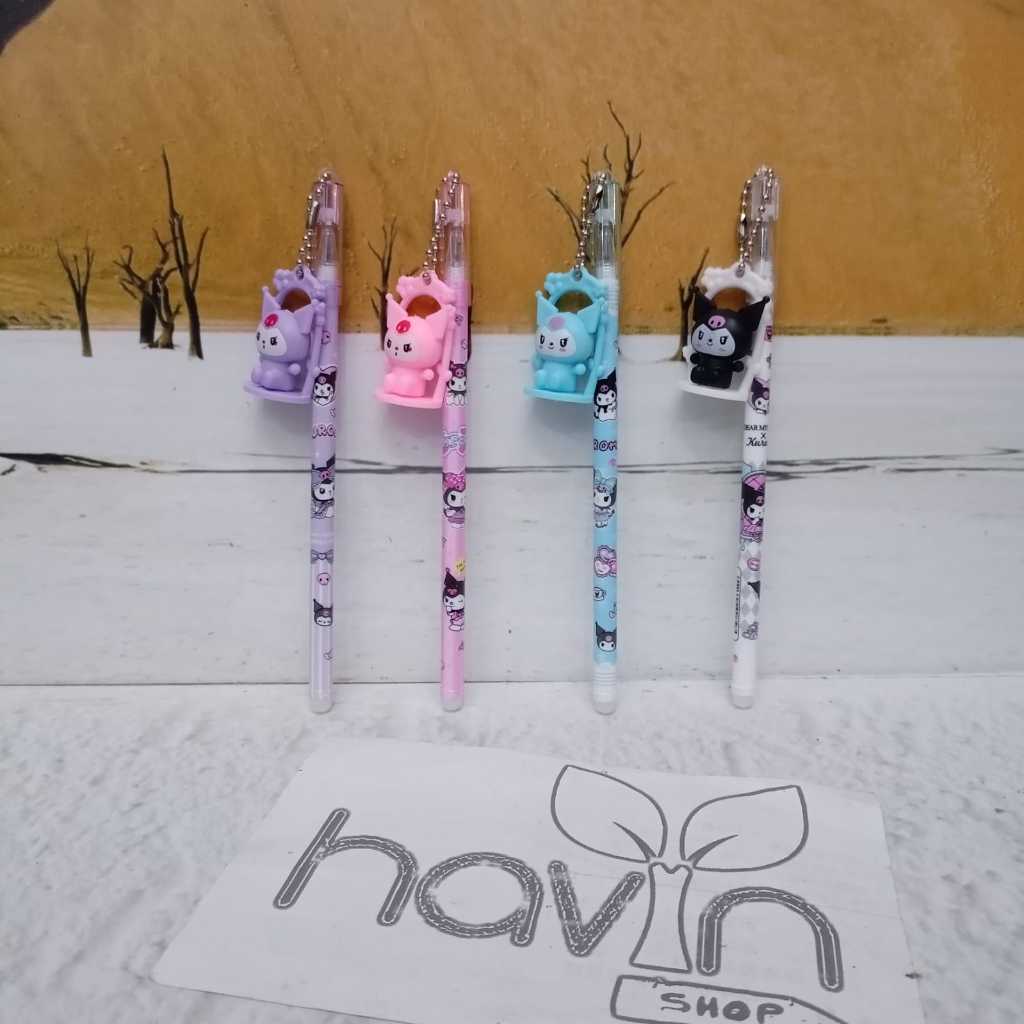 

sg (12pc) PENA BALLPEN PEN GEL motif gantung AYUNAN KUROMI