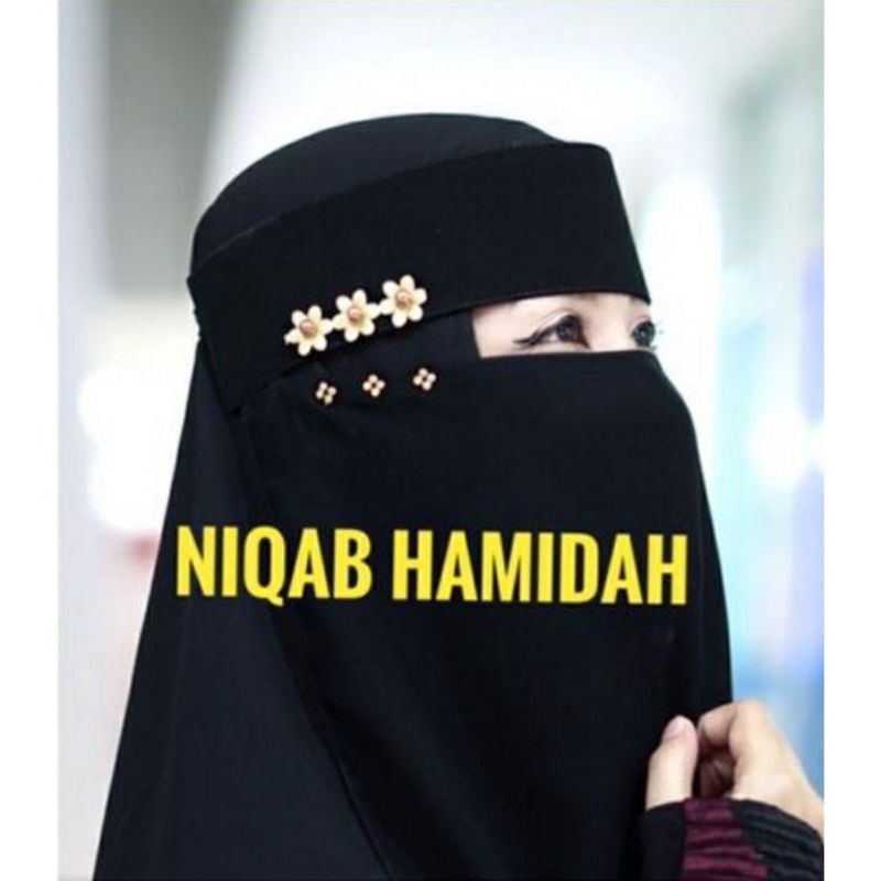 Cadar Niqab Bandana Hamida Termurah/ Cadar niqab bandana hias  bunga permata niqab ceruty babydoll