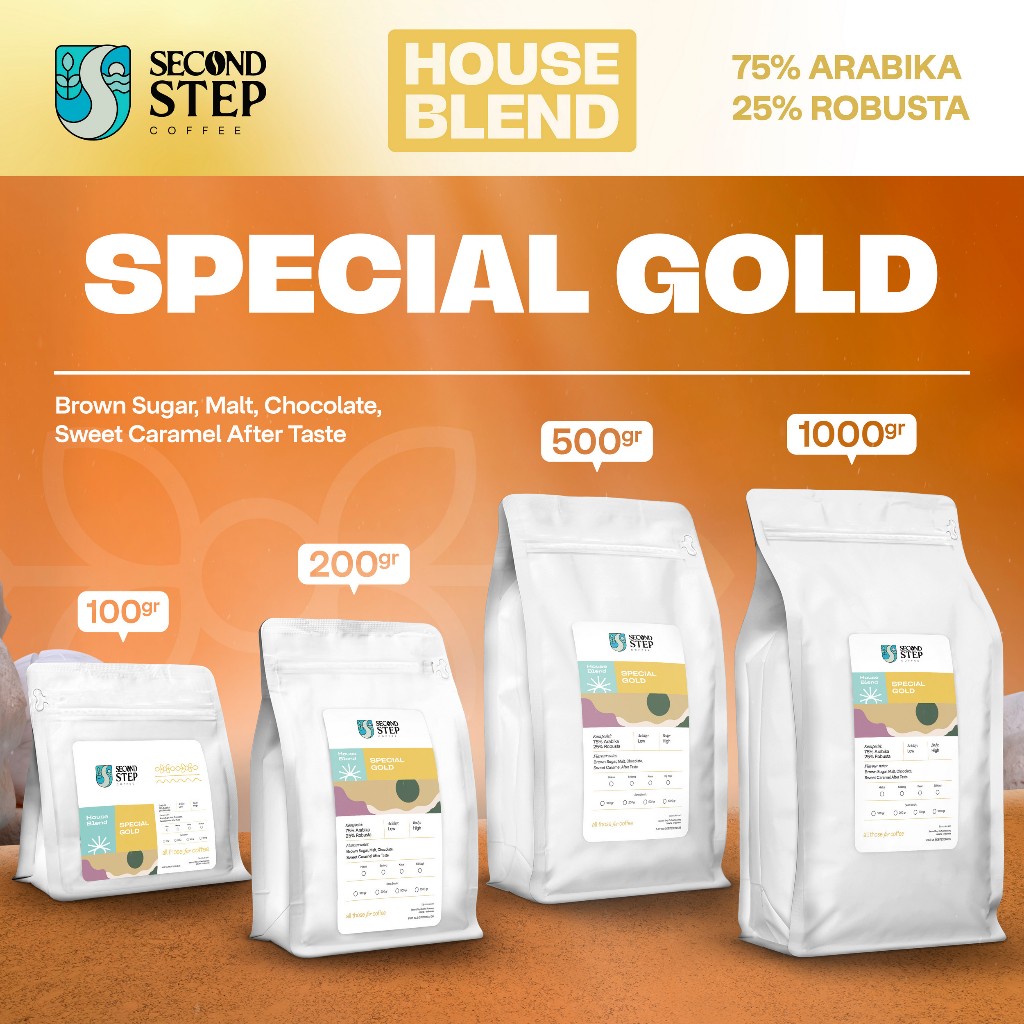 

Kopi Espresso Special Gold Blend Coffee Arabica Robusta Biji Bubuk