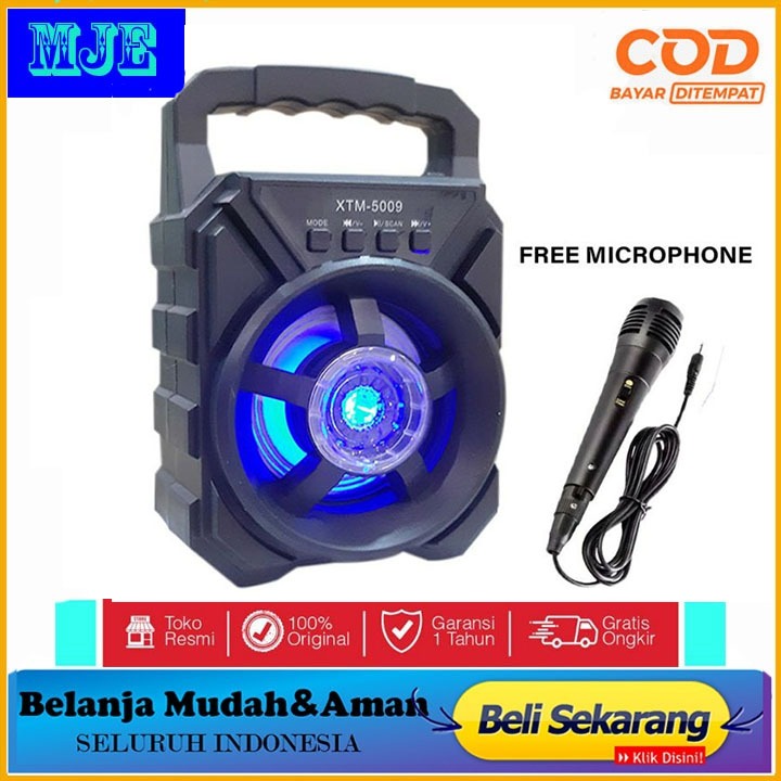 SPEAKER BLUETOOTH MIC KARAOKE FLECO F3007/F3008 RADIO FM SALON AKTIF MINI WIRELESS free mic