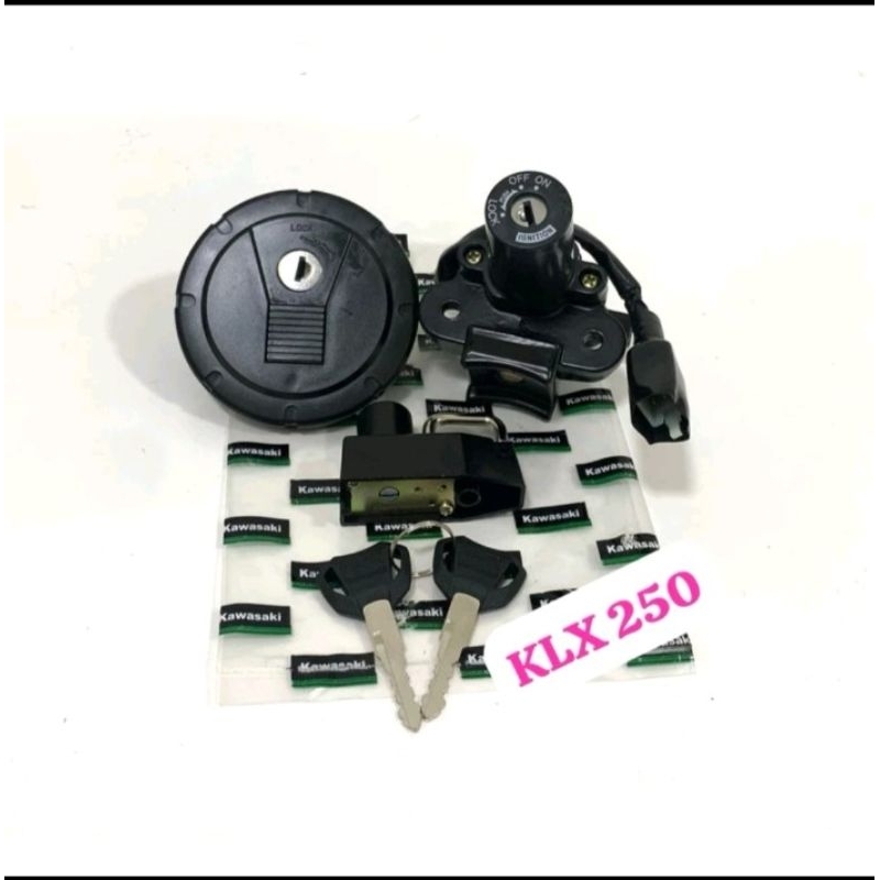 KUNCI KONTAK KLX 250 SET TUTUP TANK TANGKI ORI KAWASAKI KEYSET KLX 250