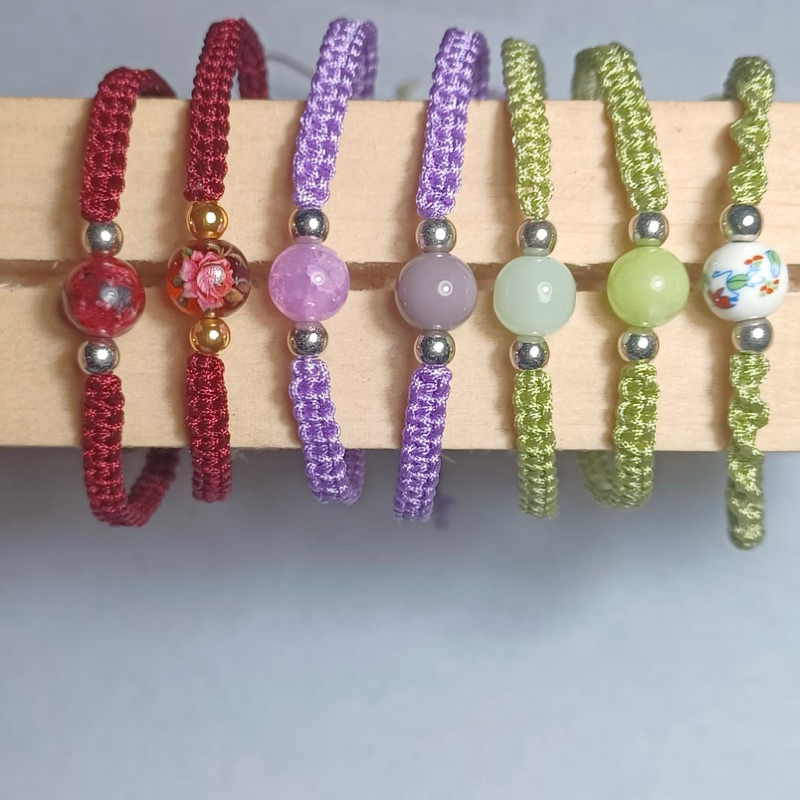 Gelang Tali batu Giok | Tali satin | Gelang Giok