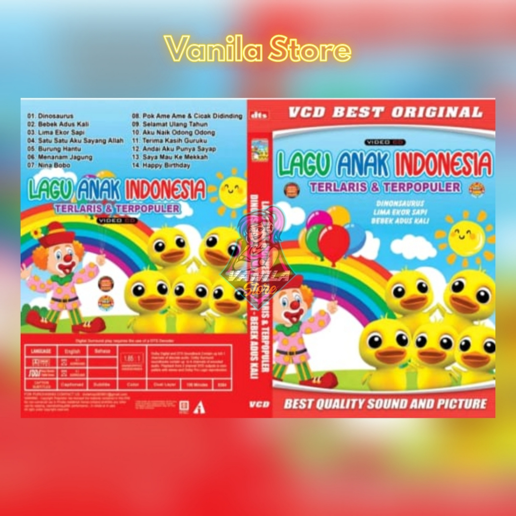 Kaset Video CD (VCD) Lagu Anak Indonesia Terlaris dan Terpopuler