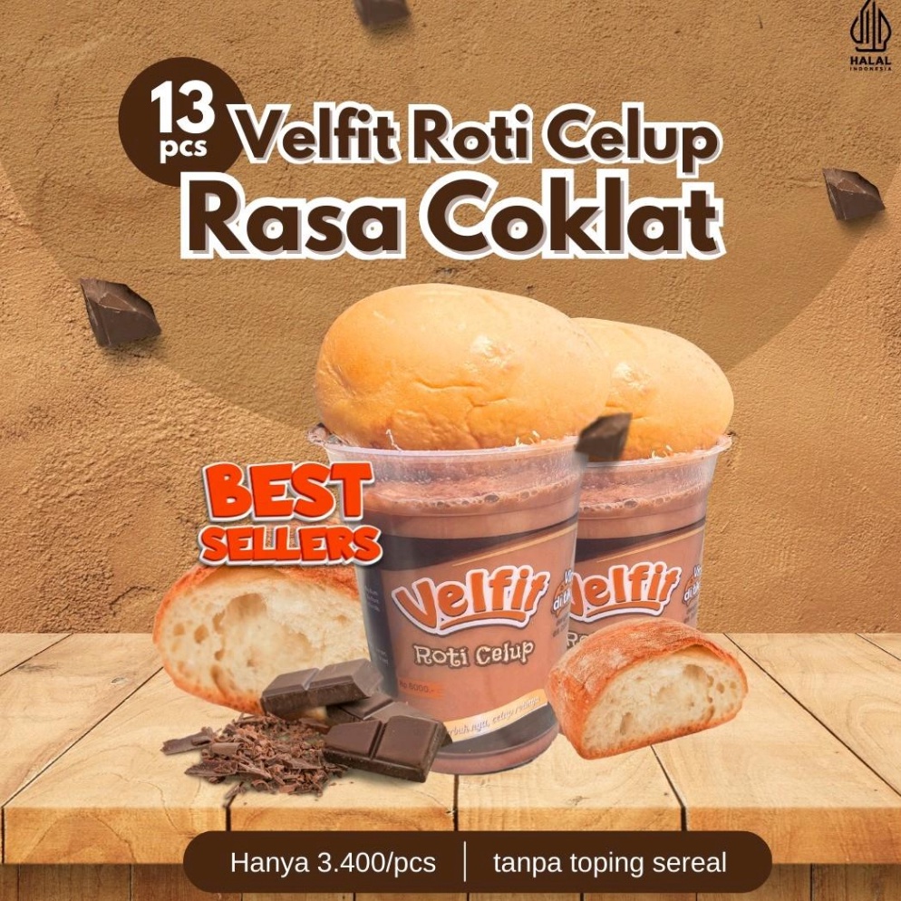 

[✣H10&] 1 DOS ISI 13 CUP ES ROTI CELUP VELFIT COKLAT Buruan Order Gan