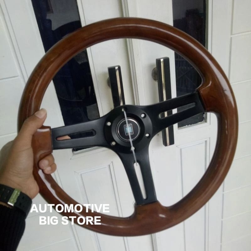 Setir Stir Racing Mobil Full Wood Kayu Jati Nardi ND 14 inch Universal