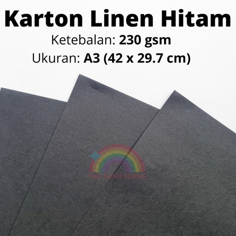 

Premium.. Karton Linen Hitam Ukuran A3 per 25 pcs WRL