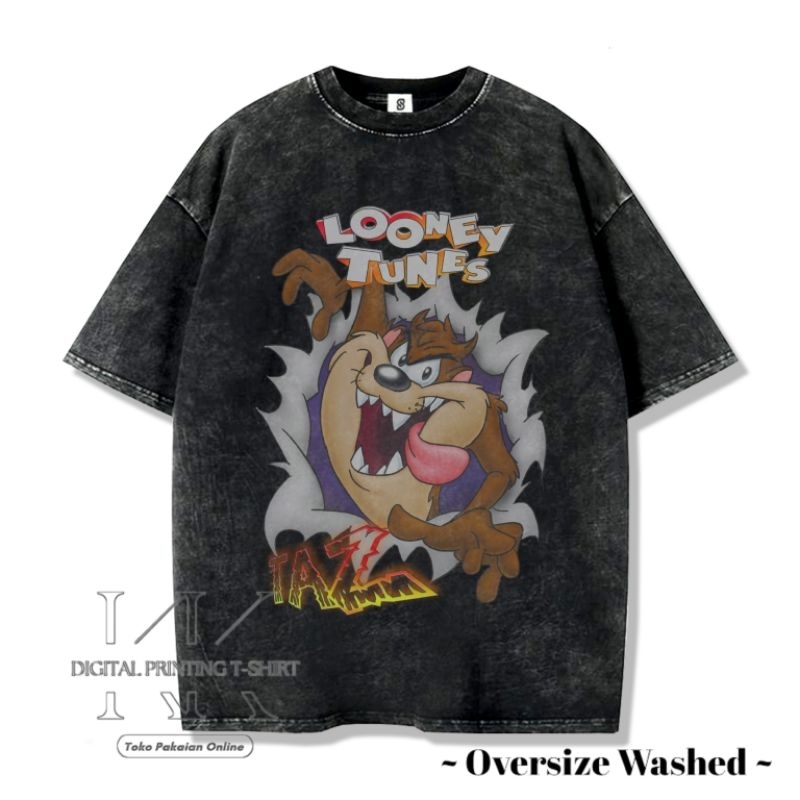 kaos tazmania washed t-shirt cartoon