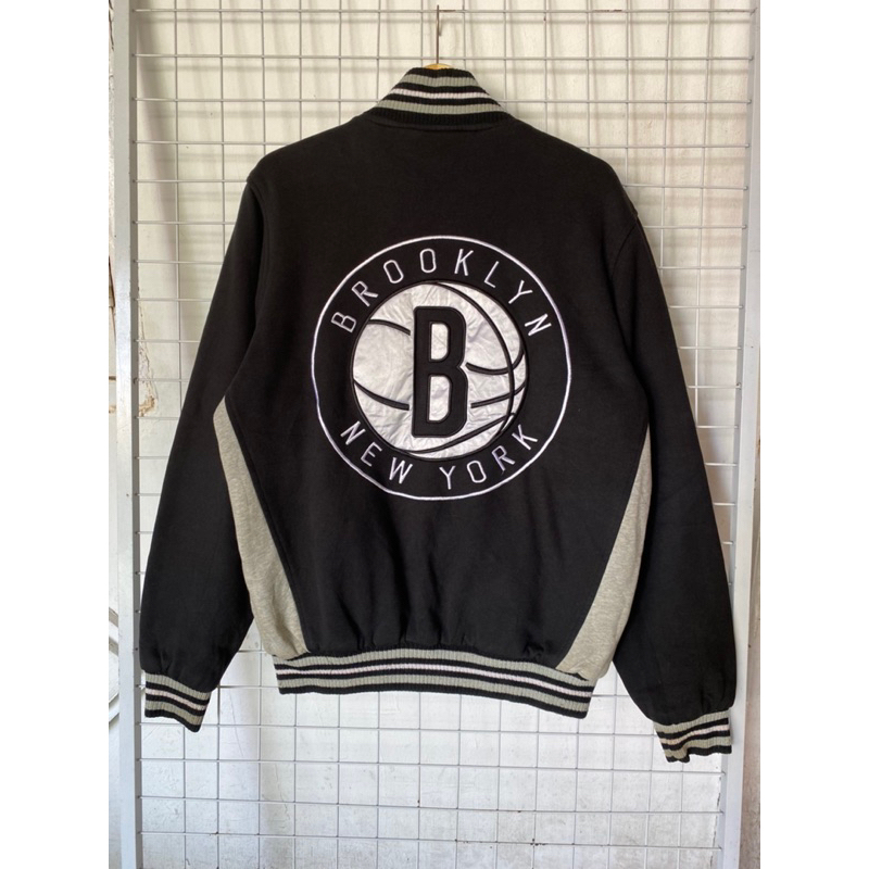vintage varsity jacket nba brooklyn nets reversible by JH Design