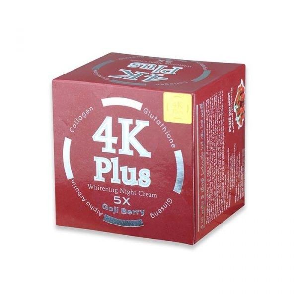 4K PLUS GOJI BERRY WHITENING NIGHT CREAM KRIM MALAM WAJAH ANTI JERAWAT FLEK NODA HITAM 100% ORIGINAL
