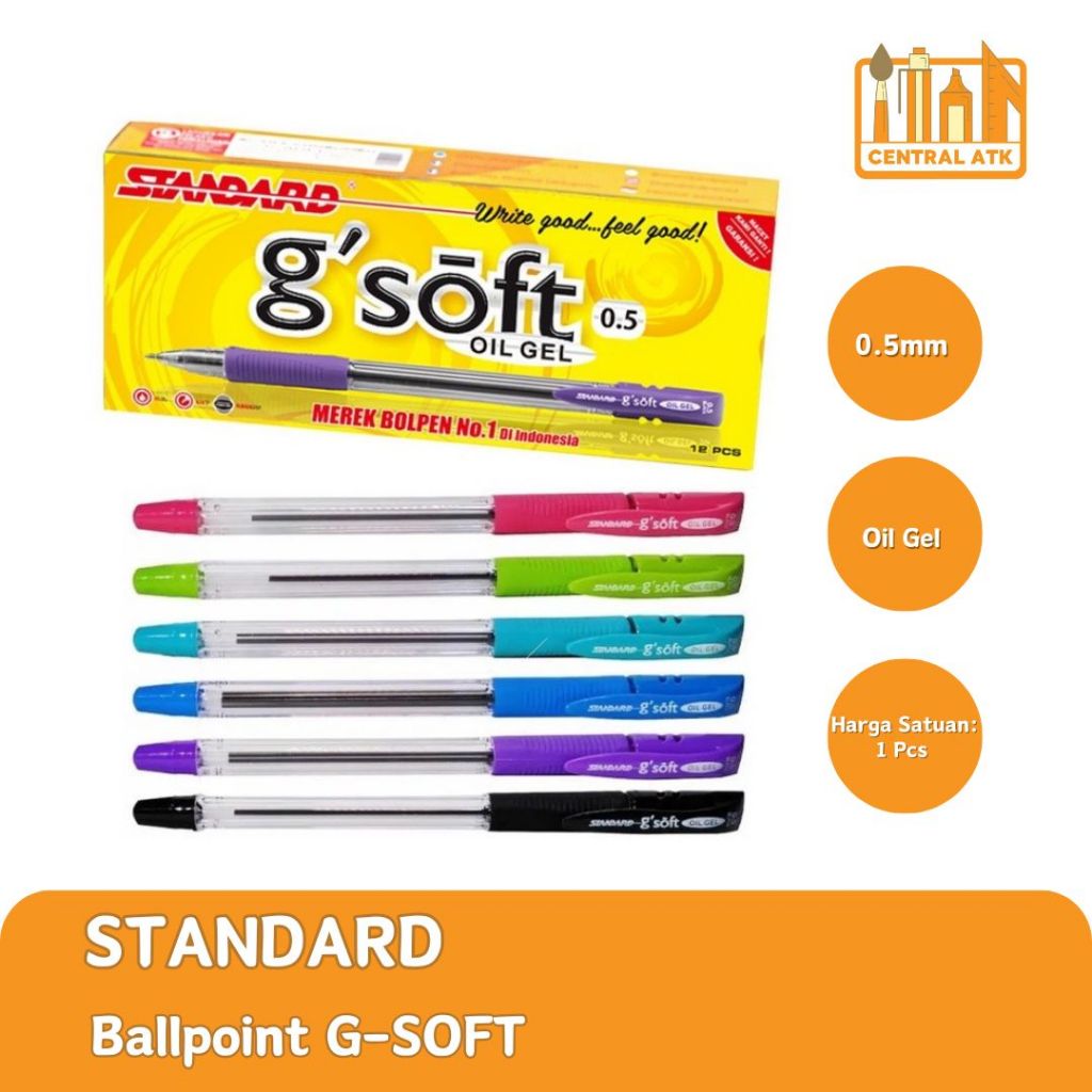 

BOLPEN / BALLPOINT / PULPEN STANDARD G'SOFT 0.5 ( 1 PCS )