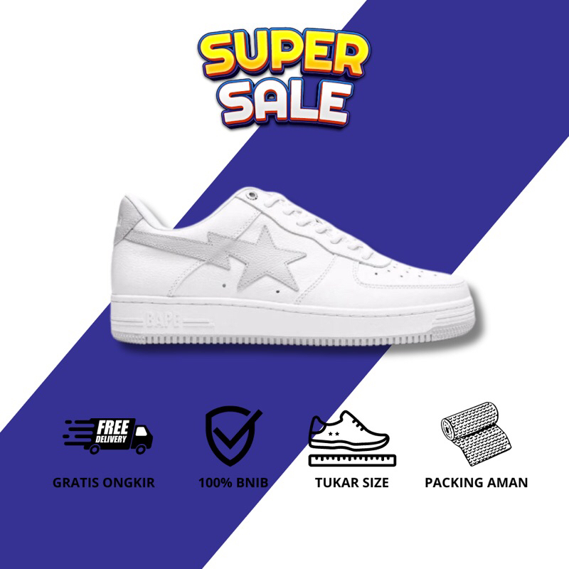 Sneakers A Bathing Ape-BAPE Sta White Grey