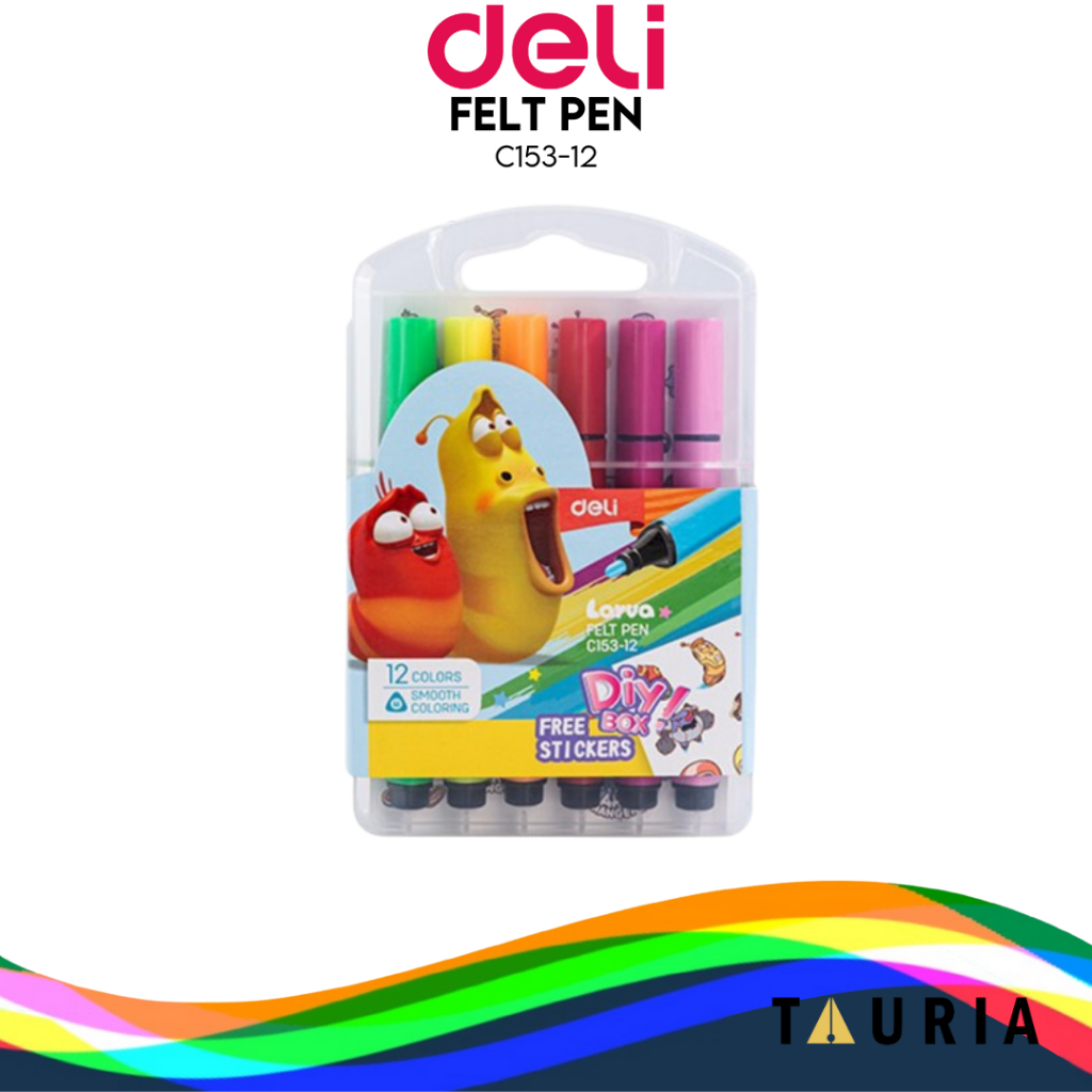 

SPIDOL / FELT PEN 12 WARNA DELI C153 12 LARVA