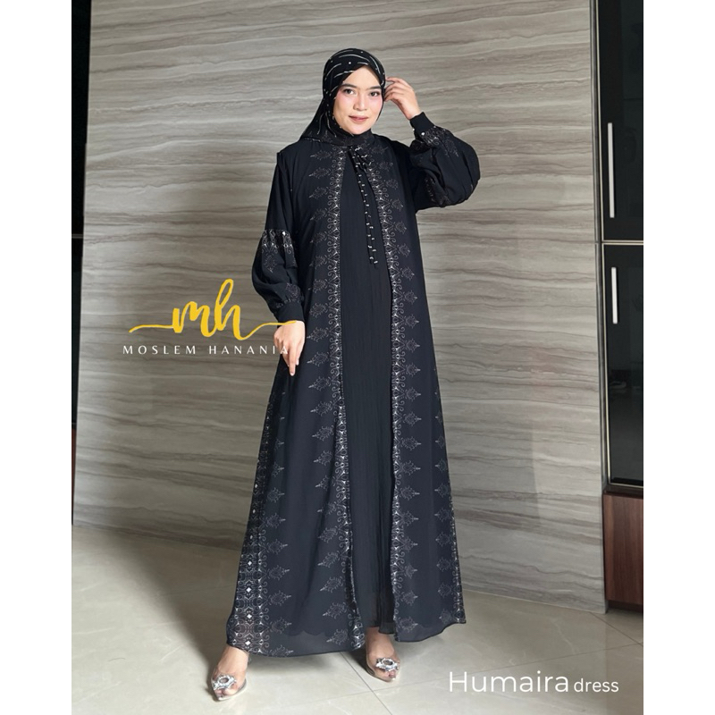 Gamis Ethnic Ceruty Babydoll Set Hijab Inner dan Outer Plisket Full Furring Ld 120 Dress Viral Kekin
