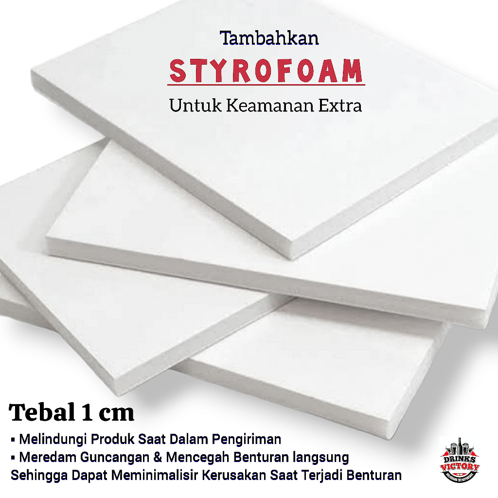 

Extra Packaging Styrofoam Sterofoam Gabus 1 Cm Extra Safe ( 1 Pcs : 1 Botol )