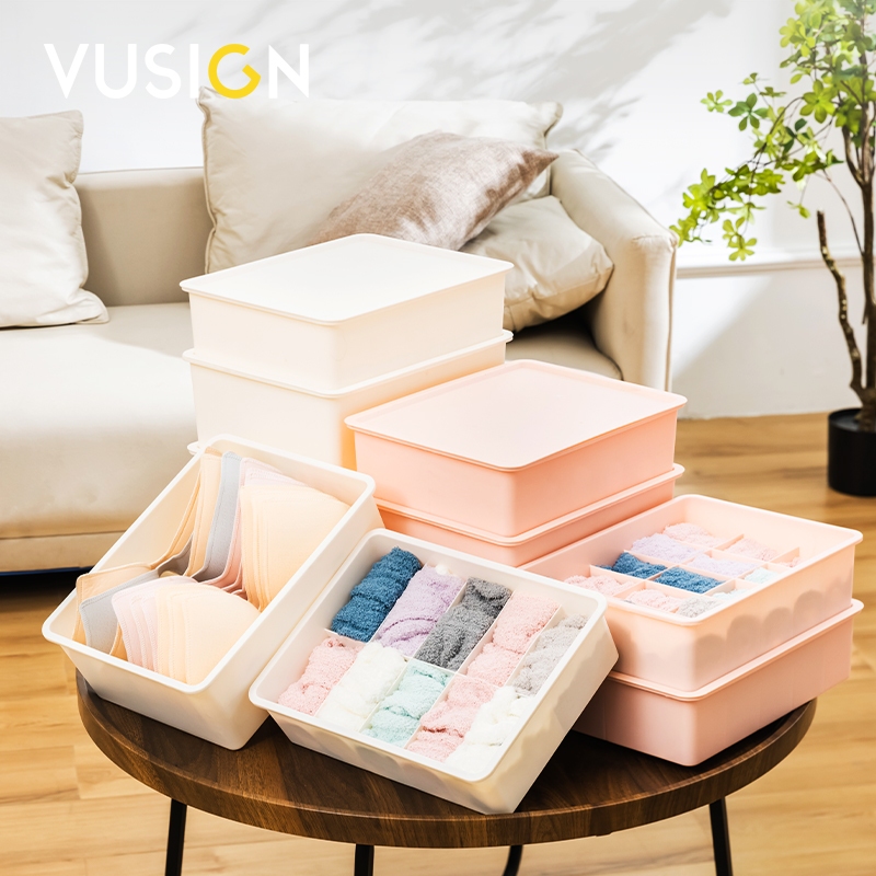 Vusign Kotak Penyimpanan Pakaian Dalam  / Box Pakaian / Underwear Organizer Plastik Tebal VS52X