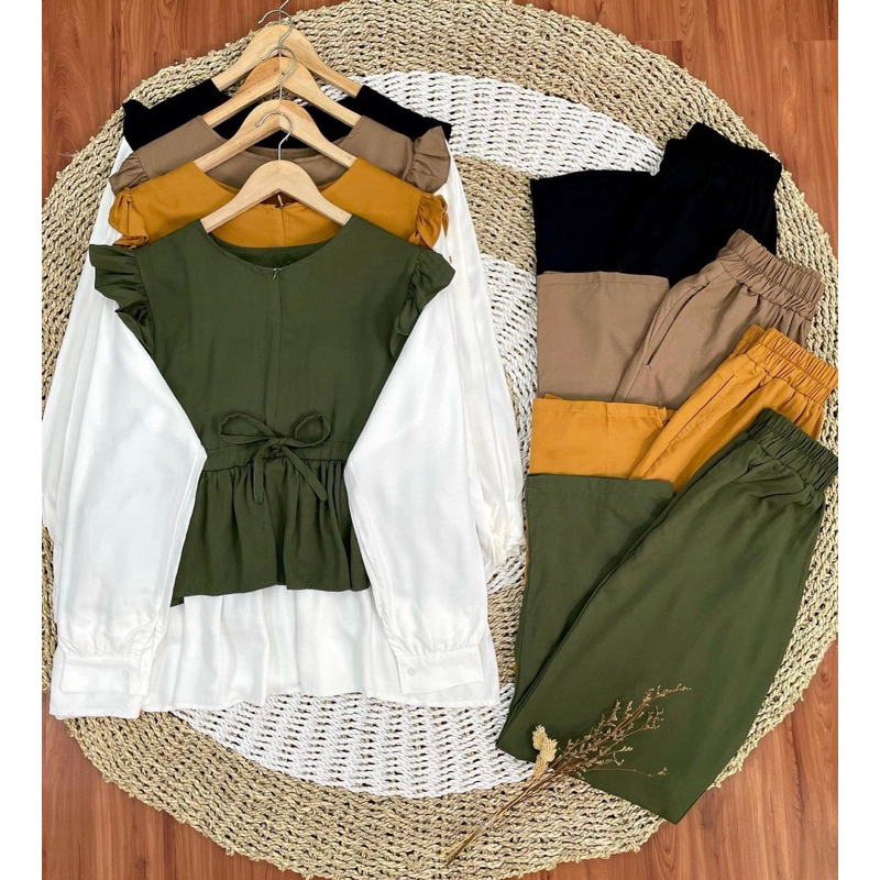 ONE SET POLOS TALI SERUT | SETCEL | KEMEJA | BAJU KANTOR | FASHION WANITA | BAJU MURAH | BAJU POLOS