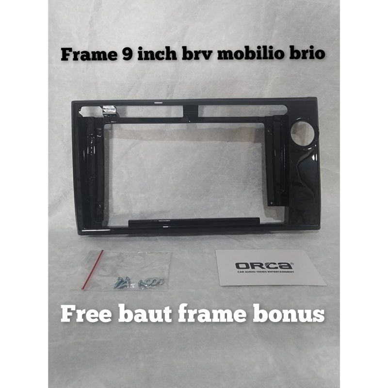 frame head unit tv mobil android 9 inch mobil honda brv mobilio brio 2016-2024 merek orca