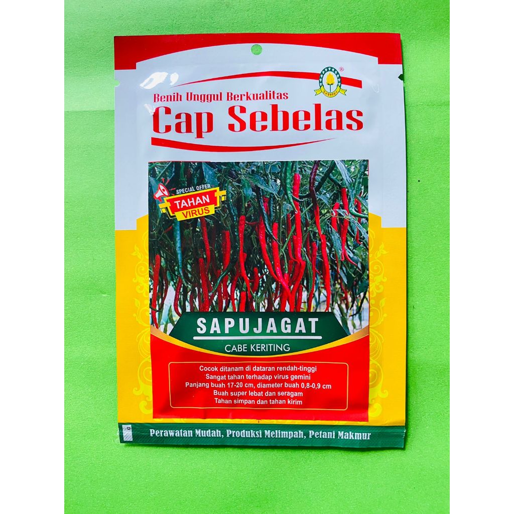 Benih Cabe Keriting SAPUJAGAT isi _+ 2500 dari CAP SEBELAS