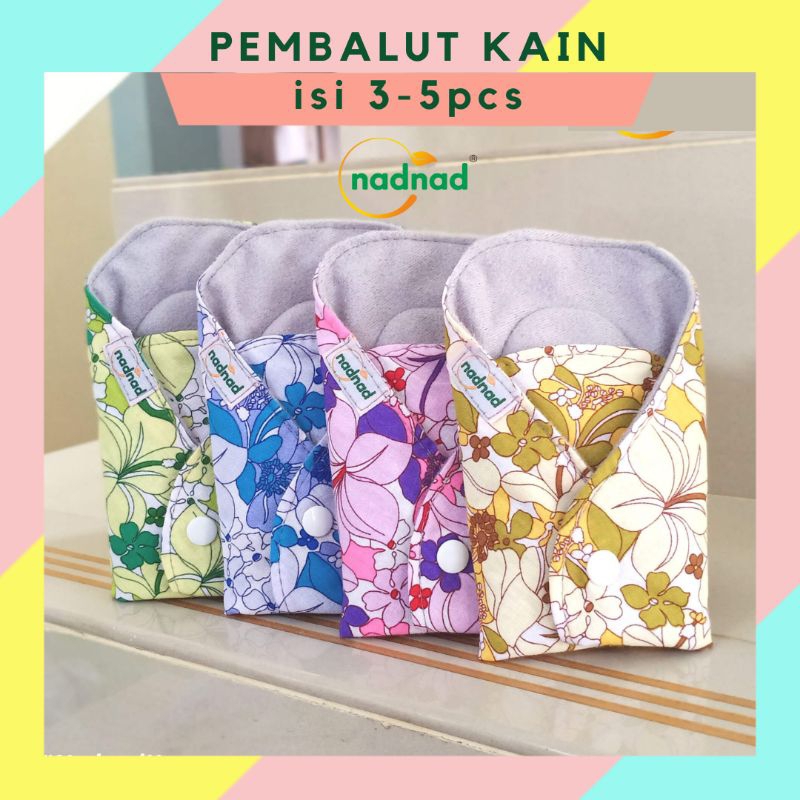 NADNAD Menspad Pembalut Kain Wanita Cuci Ulang Premium Original Night Alami Sayap Sehat Anti Tembus