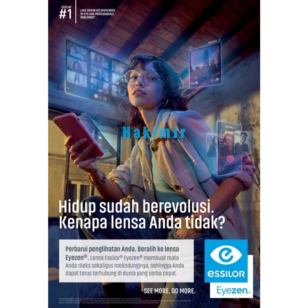 Lensa Kacamata Essilor Eyezen Start / Boost Optifog