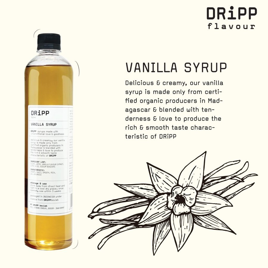 

DRiPP Vanilla Syrup - Sirup Vanilla Premium untuk Vanilla Latte, Ice Cream, Dessert