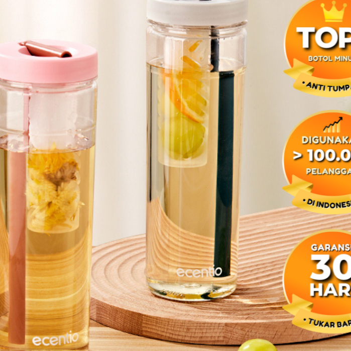 [Bekalkuy] Tempat Minum Botol Minum Anak Tumbler Minum Estetik Transparan 780 ml Anti tumpah Dapat S