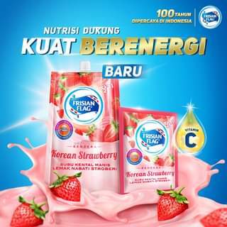 

Frisian Flag Susu Bendera Susu Kental Manis Korean Strawberry Sachet 38gram