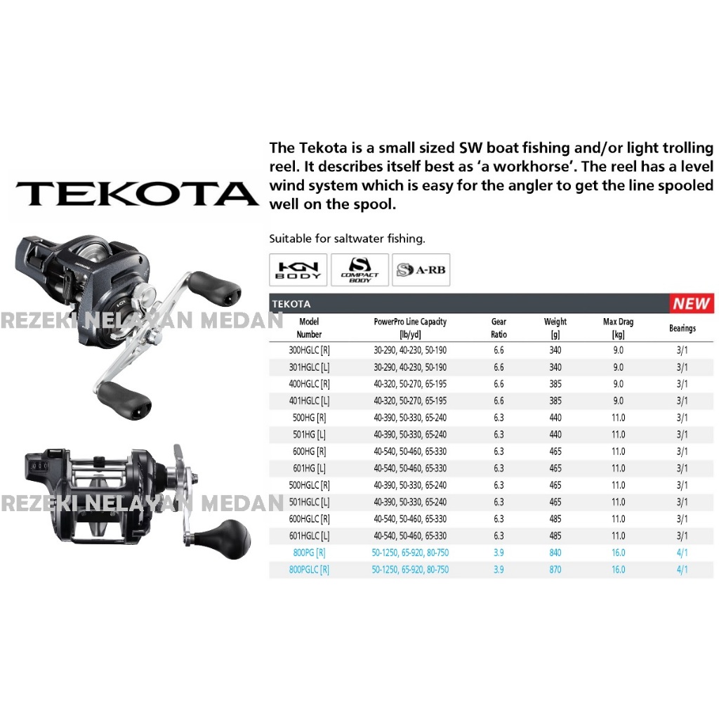 Reel Light Trolling SHIMANO TEKOTA 2019 | Garansi Resmi SHIMANO INDONESIA