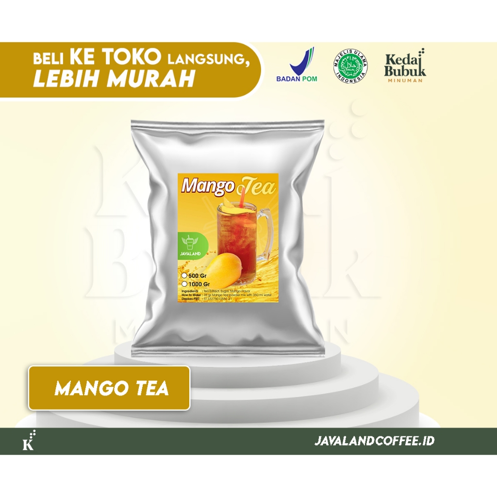 

Javaland Bubuk Minuman Rasa Mango Tea / Teh Mangga 1Kg - Regular Plain | Es Teh